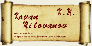 Kovan Milovanov vizit kartica
